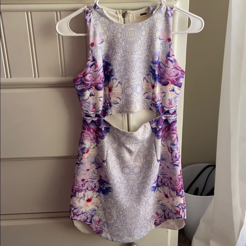 Hawaiian cut out cocktail dress